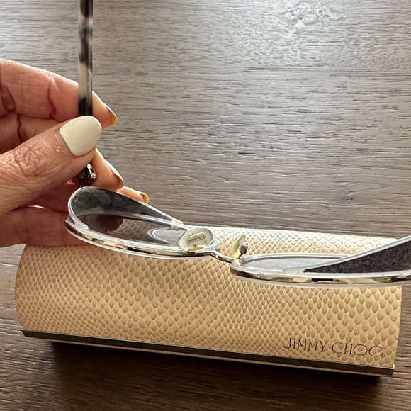 Jimmy Choo - Gray Round Sunglasses with glitter accent - Picture 6 of 14